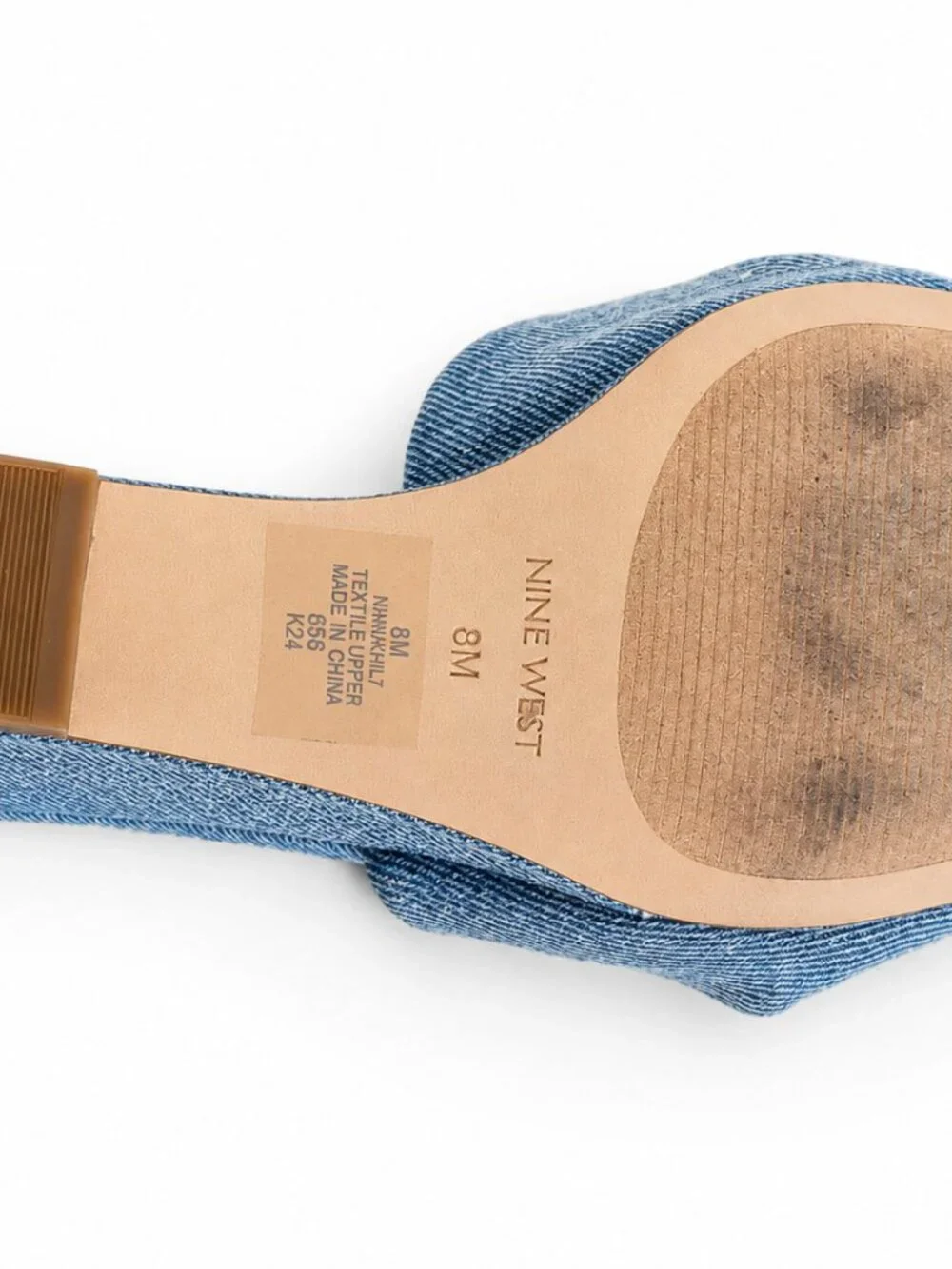 Nine West NIKHIL7 Light Blue Denim Wedge Mules – Size 8M